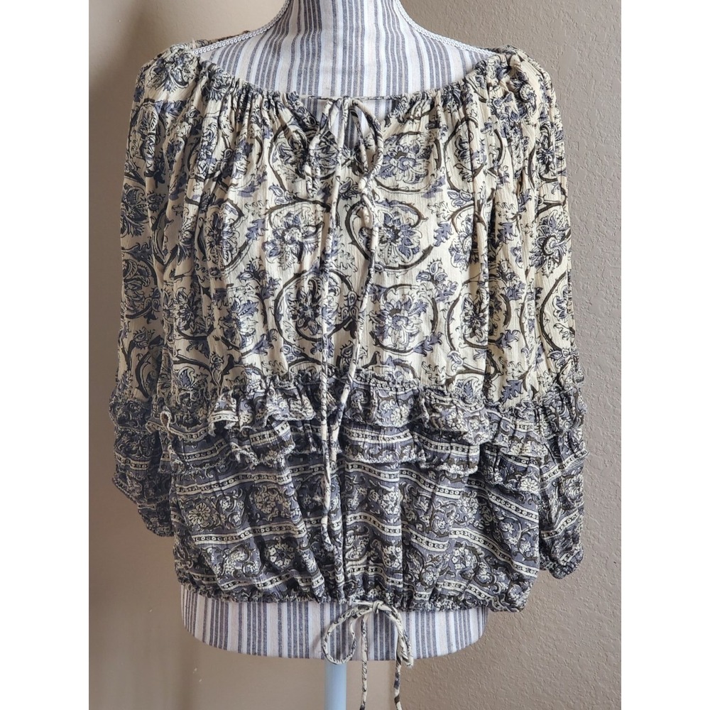 Ralph Lauren Denim Supply S oversize Boho Prairie‎ Cottage Ruffles Longsleeve